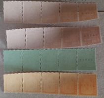 3595) 391RM-394RM, Rollenmarken im 5-Streifen postfrisch