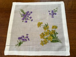 Taschentuch weiss mit Blumenmuster