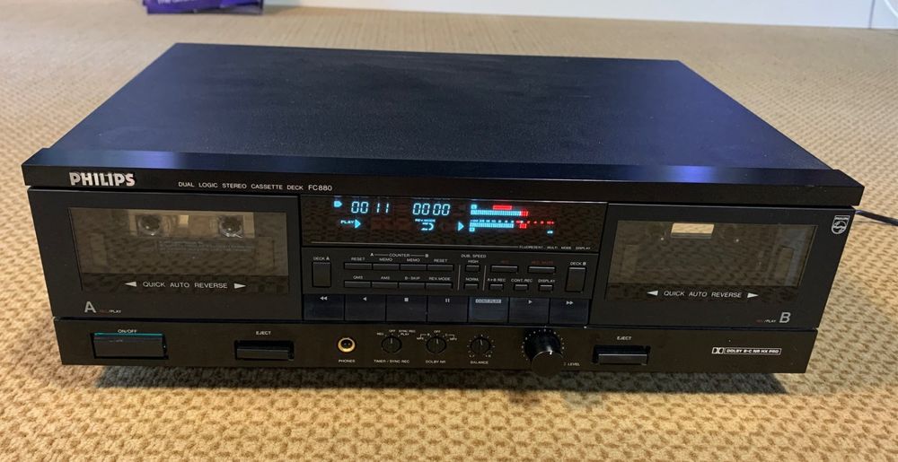 Hochwertiges Philips Doppel-TapeDeck Autoreverse, FC880 | Kaufen auf ...