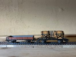 Märklin Weinfasswagen & Niederbordwagen H0