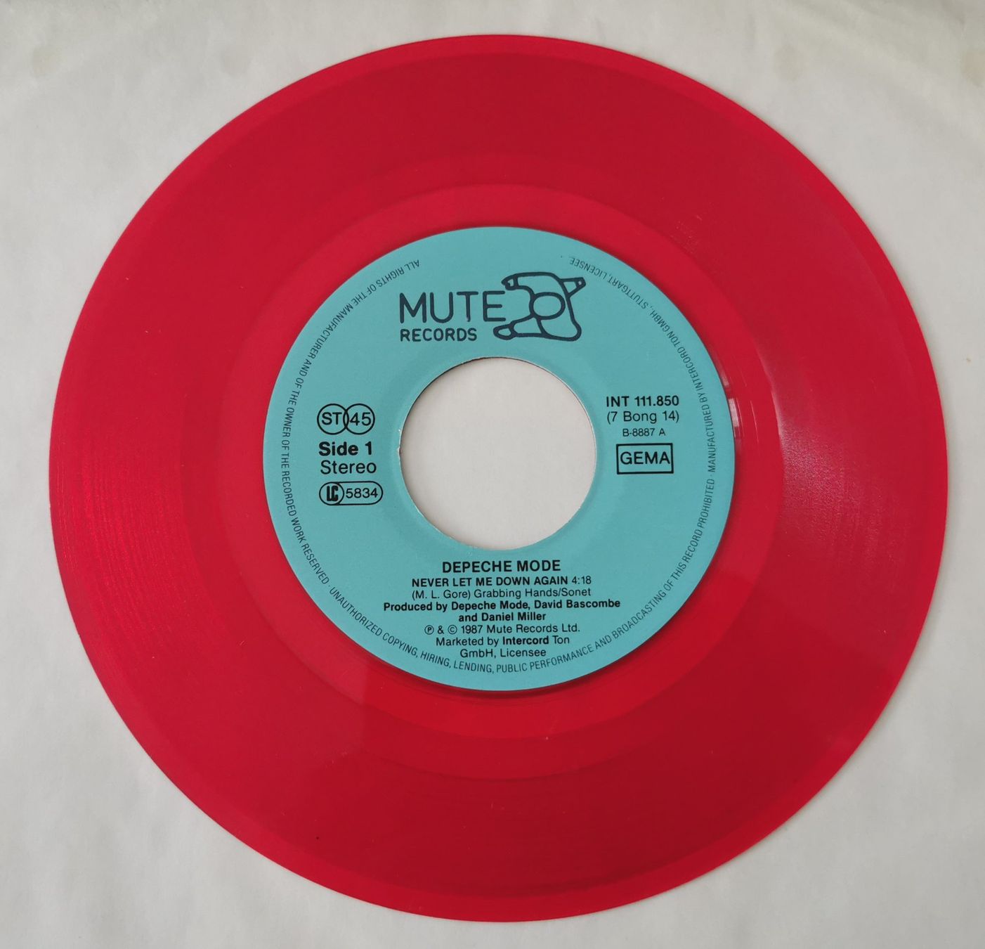 Dischi in vinile: DEPECHE MODE: Never let me down again 7" Red Vinyl – Usato da Münchwilen TG venduto da Swb 2