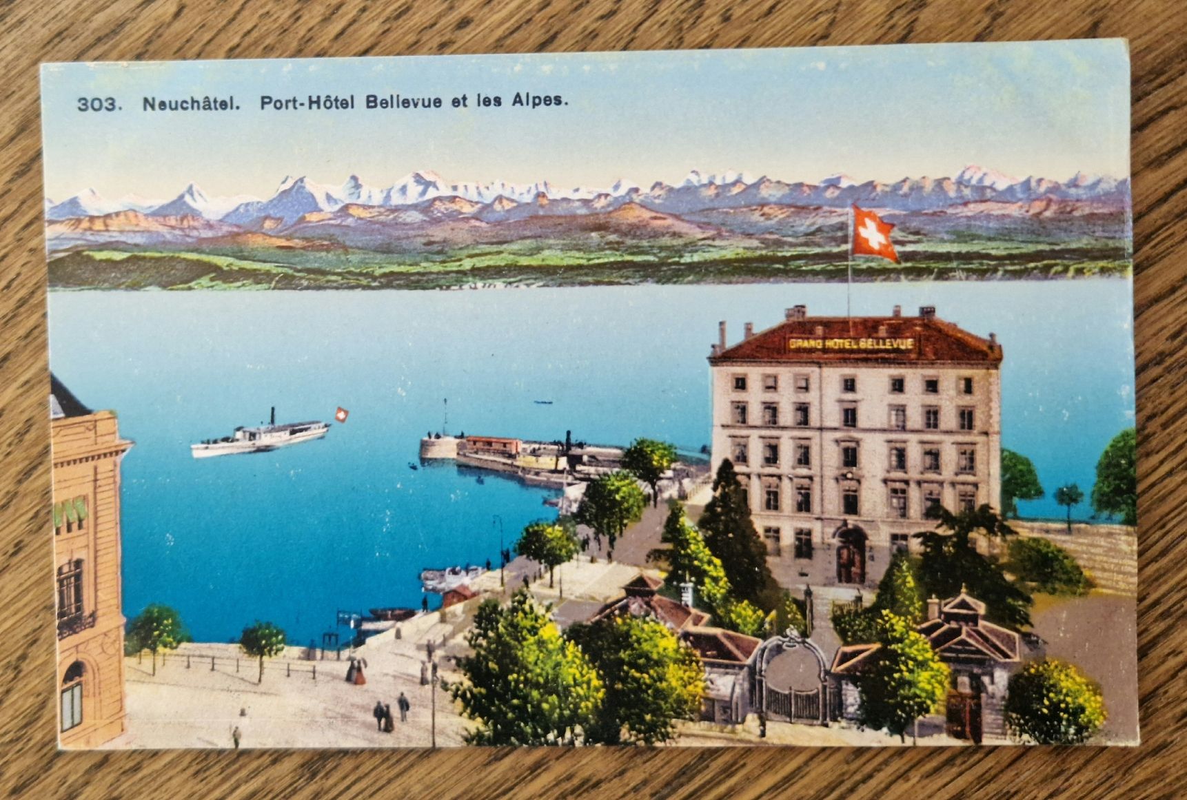 Cartoline postali: Neuchâtel Port-Hôtel Bellevue – Usato da Ebikon venduto da Donar50
