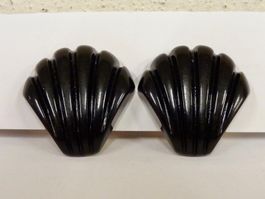 Vintage Ohrclips Clips Ohrschmuck Schwarz 60er 70er 80er