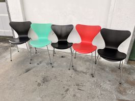 5 x Fritz Hansen Serie 7 Arne Jacobsen 