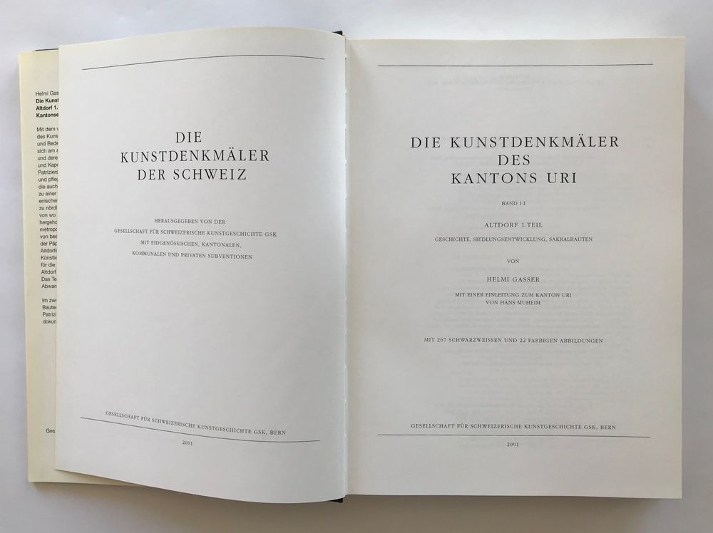 Die Kunstdenkmäler des Kantons Uri. Band I.I, I.II, II + IV 3