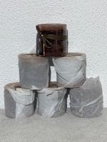 6 wunderschöne Kerzen in braun marmoriert 8x7cm