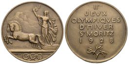 1928 Medaille Olympische Spiele St. Moritz