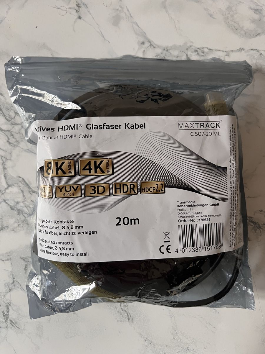 Cavi: MAXTRACK HDMI Glasfaser Kabel 20m – Nuovo (secondo la descrizione) da Bern venduto da mat_9mnr