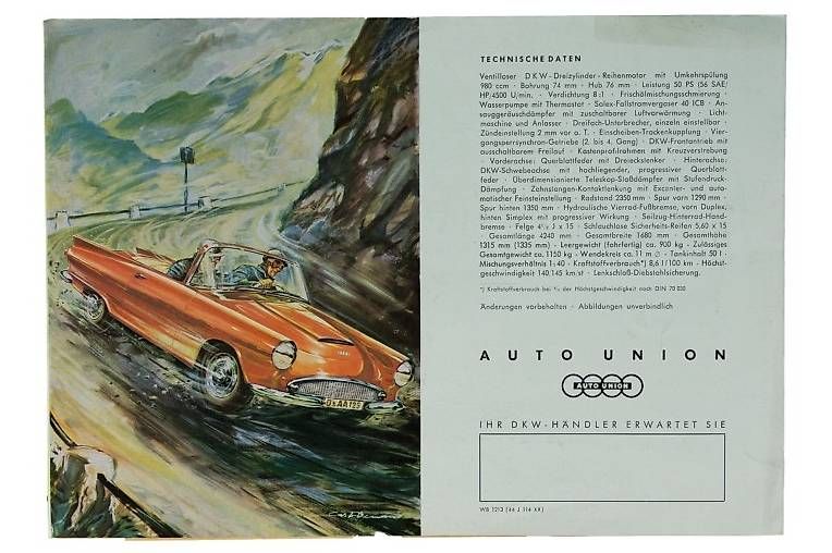 Dokumente: Auto Union 1000 - Originalprospekt 1958 – Gebraucht aus Dietikon von Zueriring 1