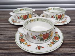 Villeroy&Boch Summer Day 3x Suppentassen mit Untertassen
