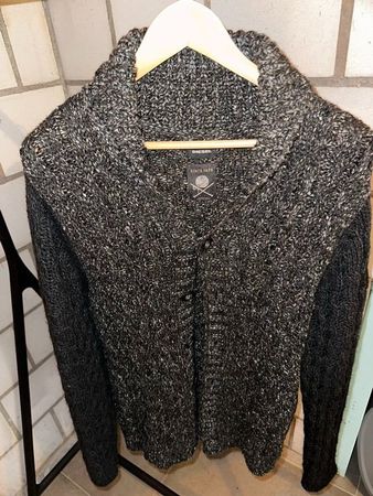 Diesel Strickjacke Herren Gr. L Winter warm schwarz grau