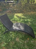 Gartenliege Casaria schwarz Poly-Rattan guter Zustand