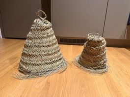 2 Naturstroh Hängelampen