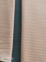 Stoff Jersey Baumwolle orange / weiss gestreift