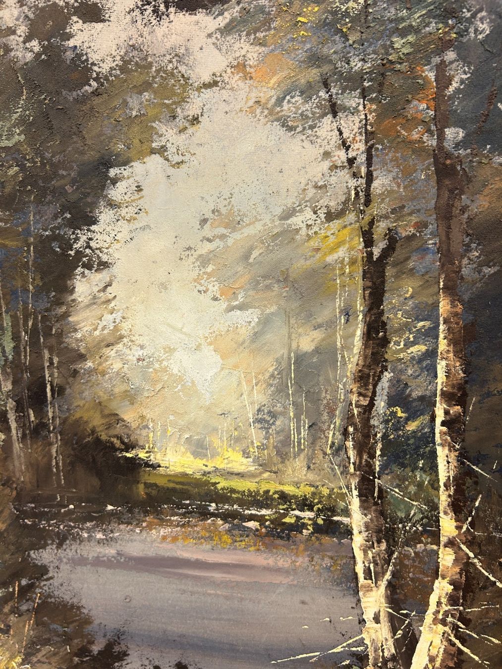 Gemälde: Wunderschönes Ölbild auf Leinwand, Waldsee Landschaft – Gebraucht aus Steinhausen von Super05 7