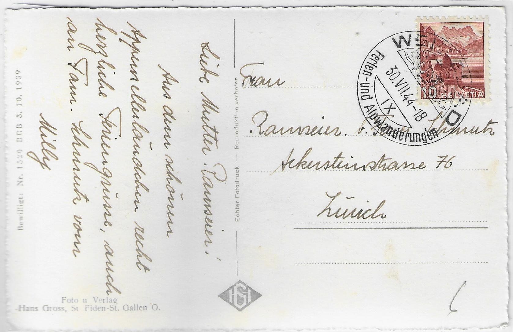 Cartoline postali: Sämtisersee mit Roslenfirst & Widderalpstöcke – Usato da Ettingen venduto da Kartenplanet 1