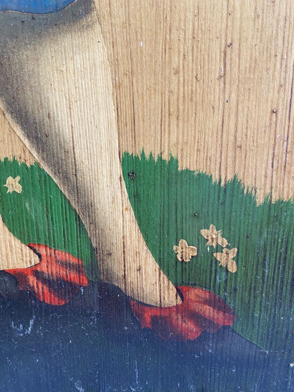 Dipinti: Holzgemälde  - Mädel mit Blumen – Usato da Uerikon venduto da paloma61 4