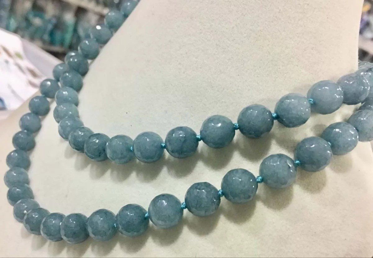 Ketten: 91cm Statement Aquamarin Edelsteinkette Collier Aigue-Marine – Neu (gemäss Beschreibung) aus Prilly von ilyria73 3
