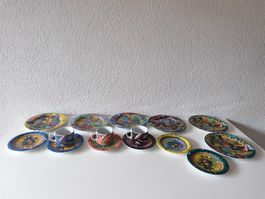 Geschirr Bopla Langenthal Kaffeegeschirr Tassen Teller bunt