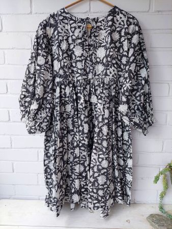 Mini Dress  – Hand Block Print size S/M L/XL