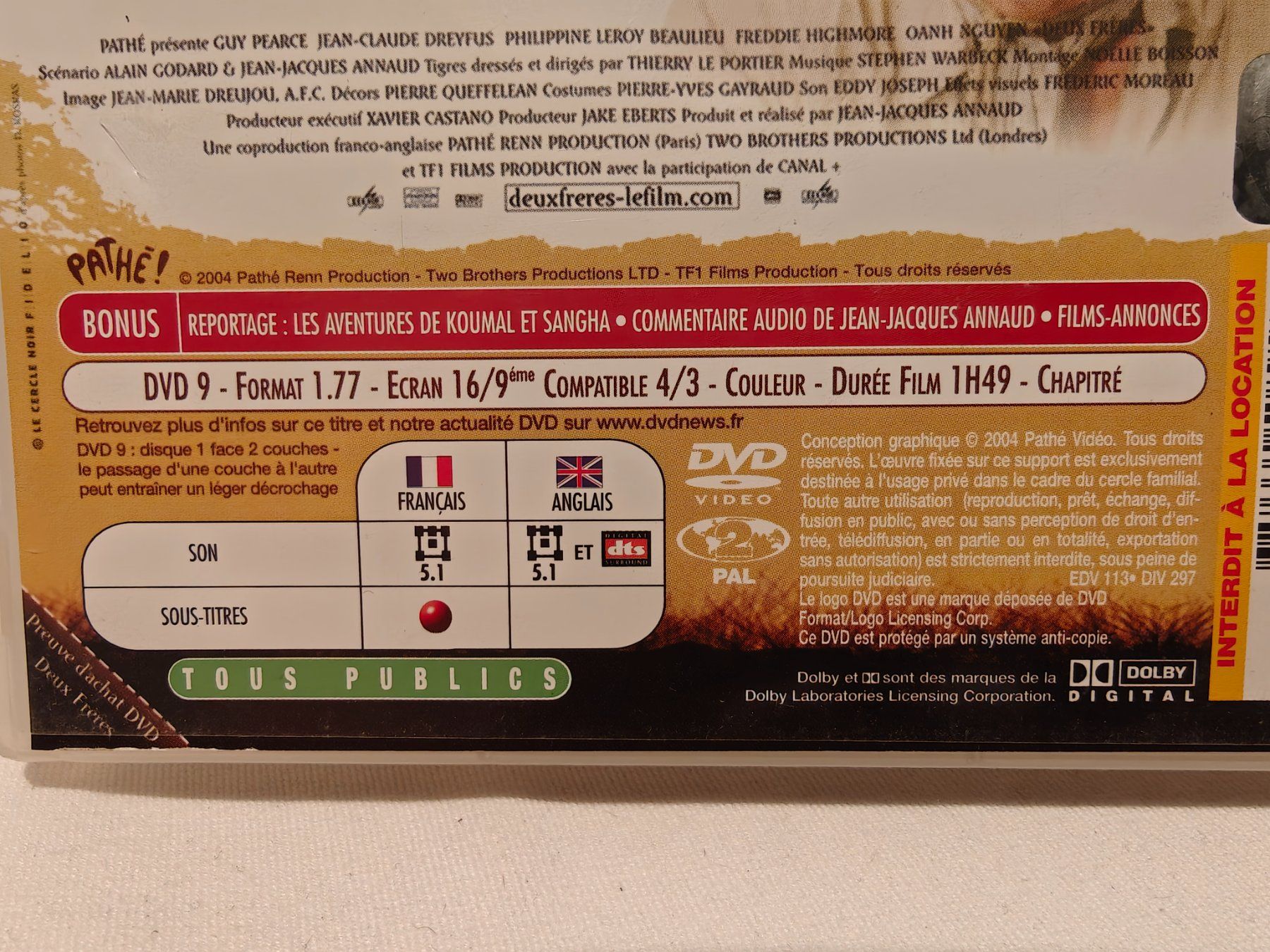 Alle DVDs: Deux Freres – Gebraucht aus Gutenswil von Vulcano21 2