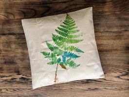 NEU Kissenbezug ca 45 x 45 cm Pflanze Farn Landhausstil Deko