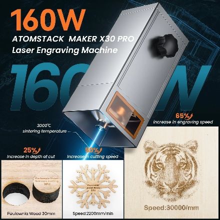 Atomstack Stampanti 3D: Atomstack Maker X30 Pro mit viel Zubehör – Nuovo (secondo la descrizione) da Duggingen venduto da Sff 1