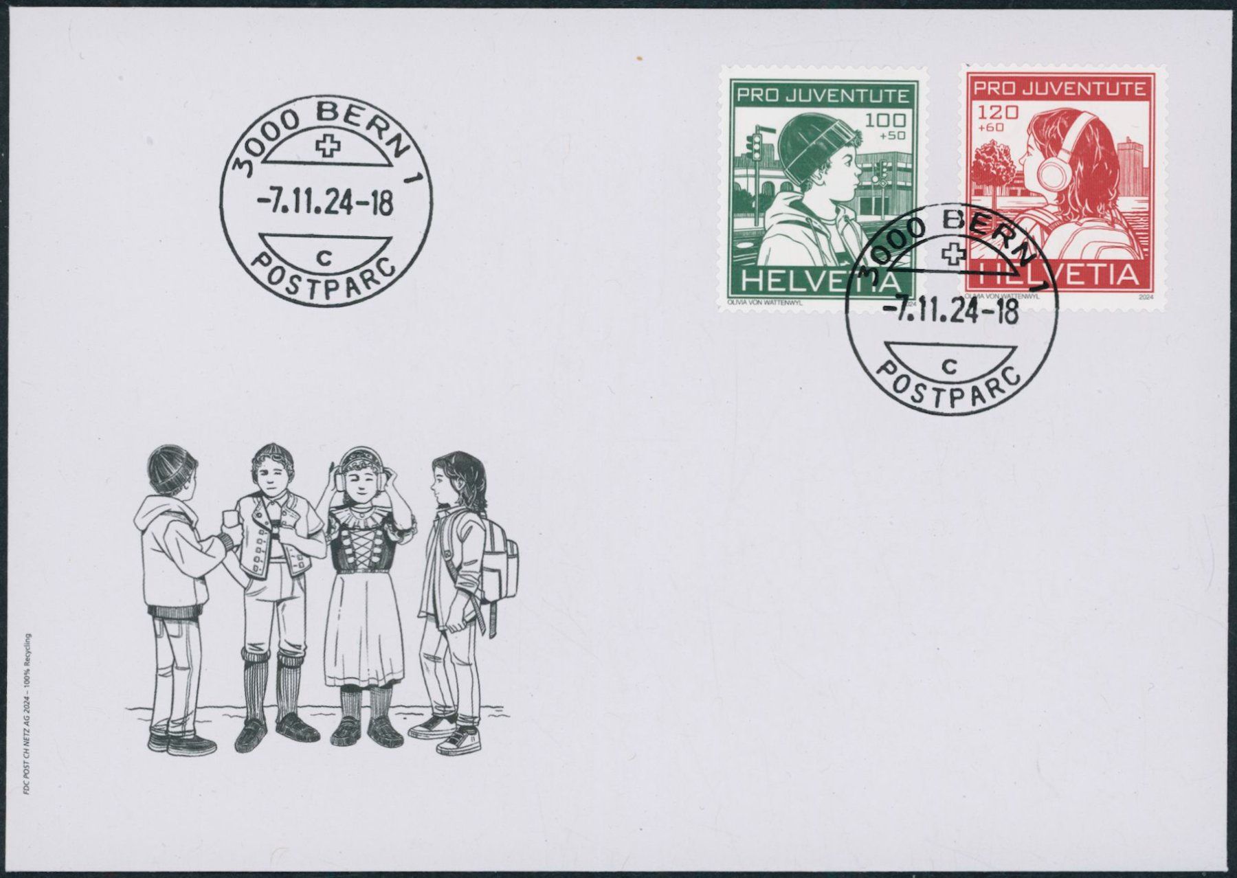 Tutti i francobolli: 2024 - Pro Juventute - Ersttagsbrief FDC ET – Usato da Schindellegi venduto da stationary