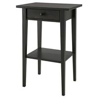 Ikea Hemnes Nachttisch schwarz aus Holz mit Schublade