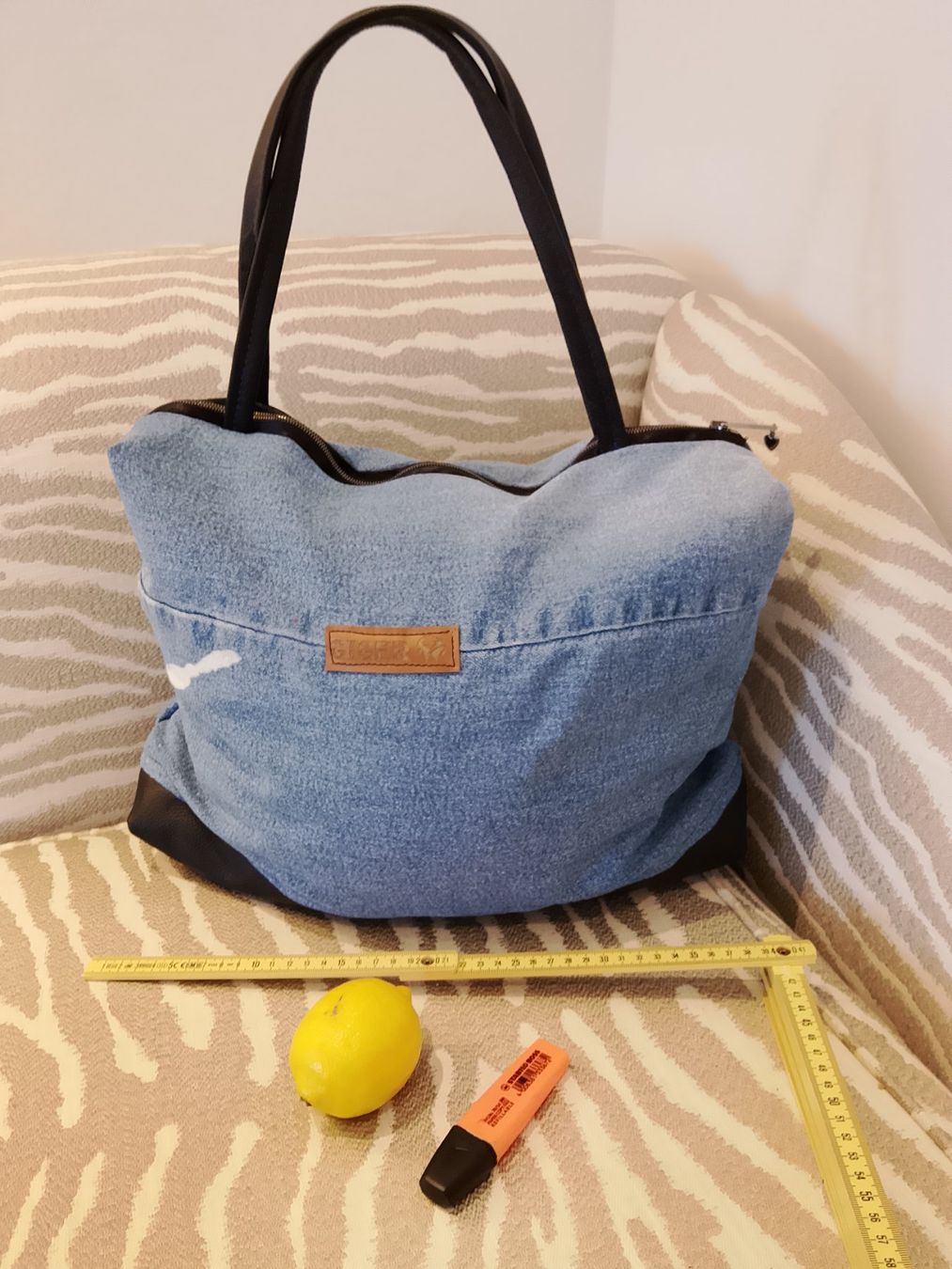 Borse da donna: Jeans Tasche mit Leder Neu – Nuovo (secondo la descrizione) da Bellikon venduto da MellonCollieMitTwint 1