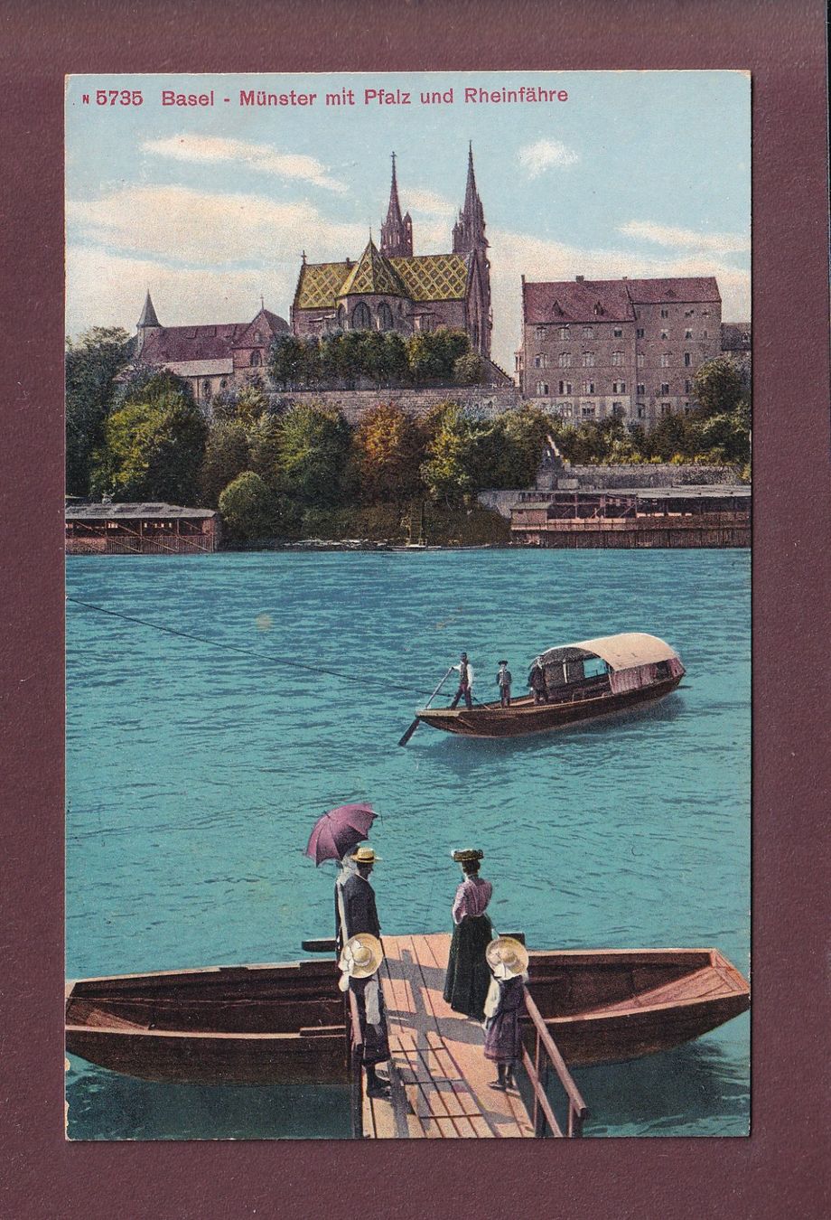 Ansichtskarten: BASEL - Münster - Rheinfähre – Gebraucht aus Pully von nicecards