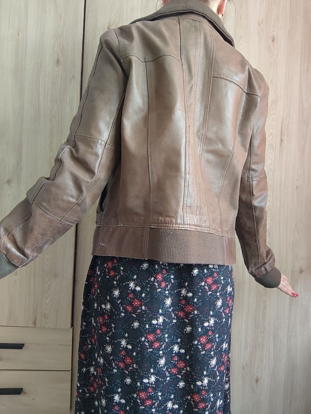 Only Giacche: DEFEKT Brown Leather Jacket "Only"  – Difettoso da Mägenwil venduto da VintageGirly 2