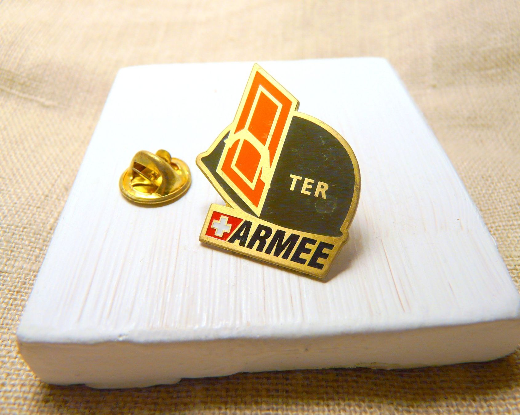 Schweizer Armee Placchette & Badge: ❗ Schweizer Armee TER    +Versand Pin M14L.8 – Usato da Pully venduto da websurfer1