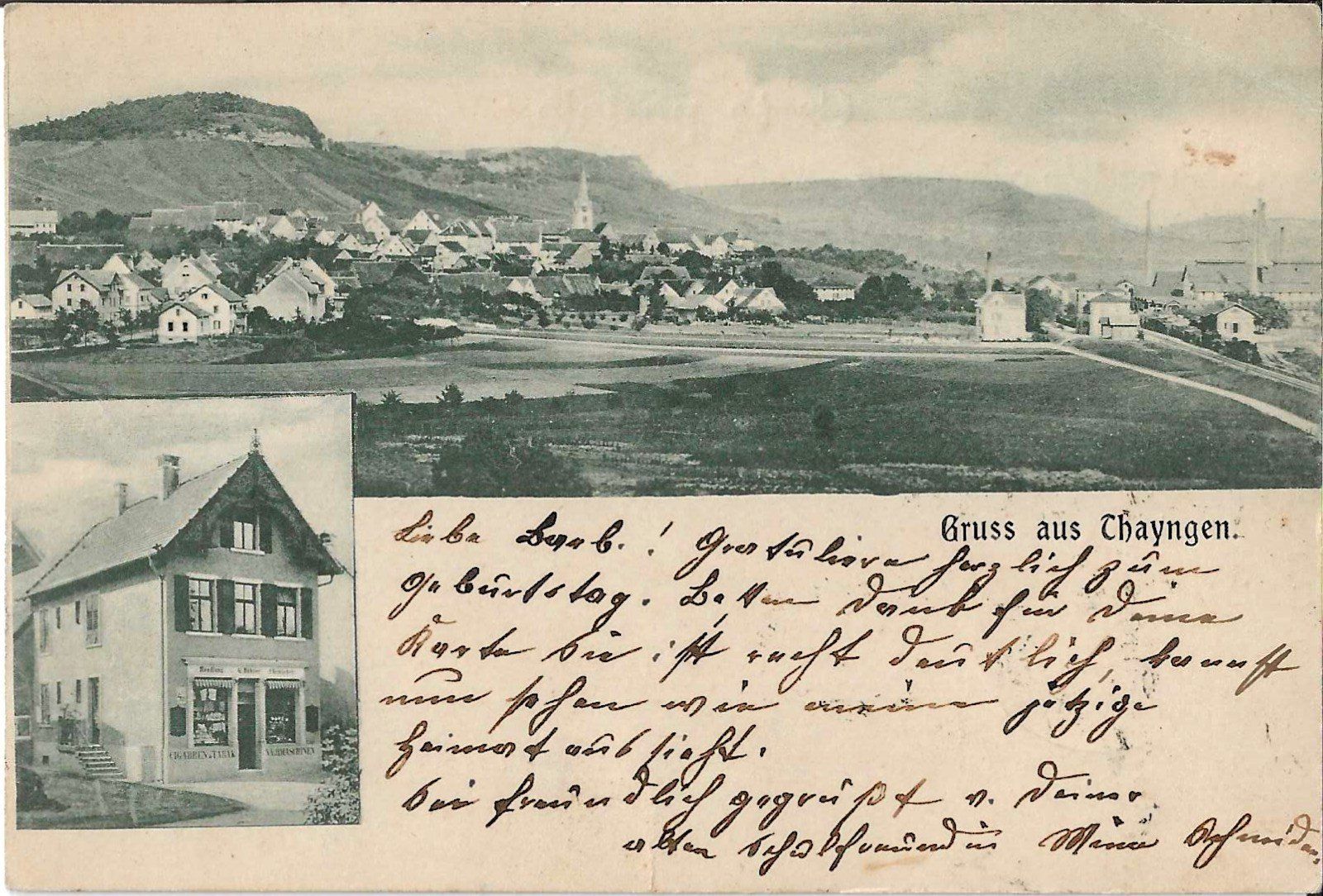 Cartoline postali: Karte Thayngen 1903 – Usato da Zürich venduto da Philacat11