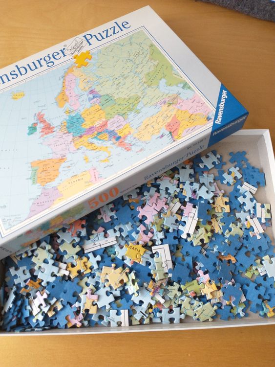 Ravensburger Puzzle: Puzzle Ravensburger 500 Europakarte No. 14 430 3 – Usato da Zürich venduto da Turner_18