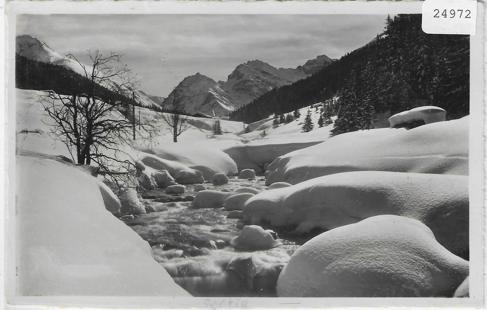 Ansichtskarten: Davos - Sertigtal im Winter – Antik aus Ettingen von Kartenplanet