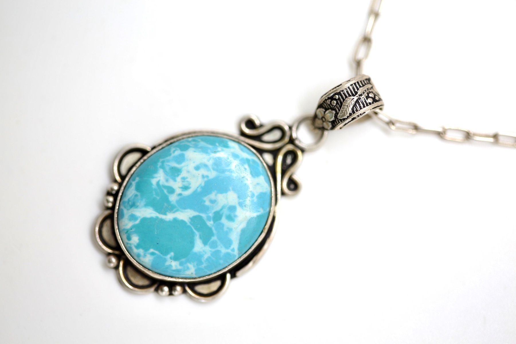 Catenine: Silberkette mit Larimar Anhänger – Usato da Reinach BL venduto da Han-Numismatik 1