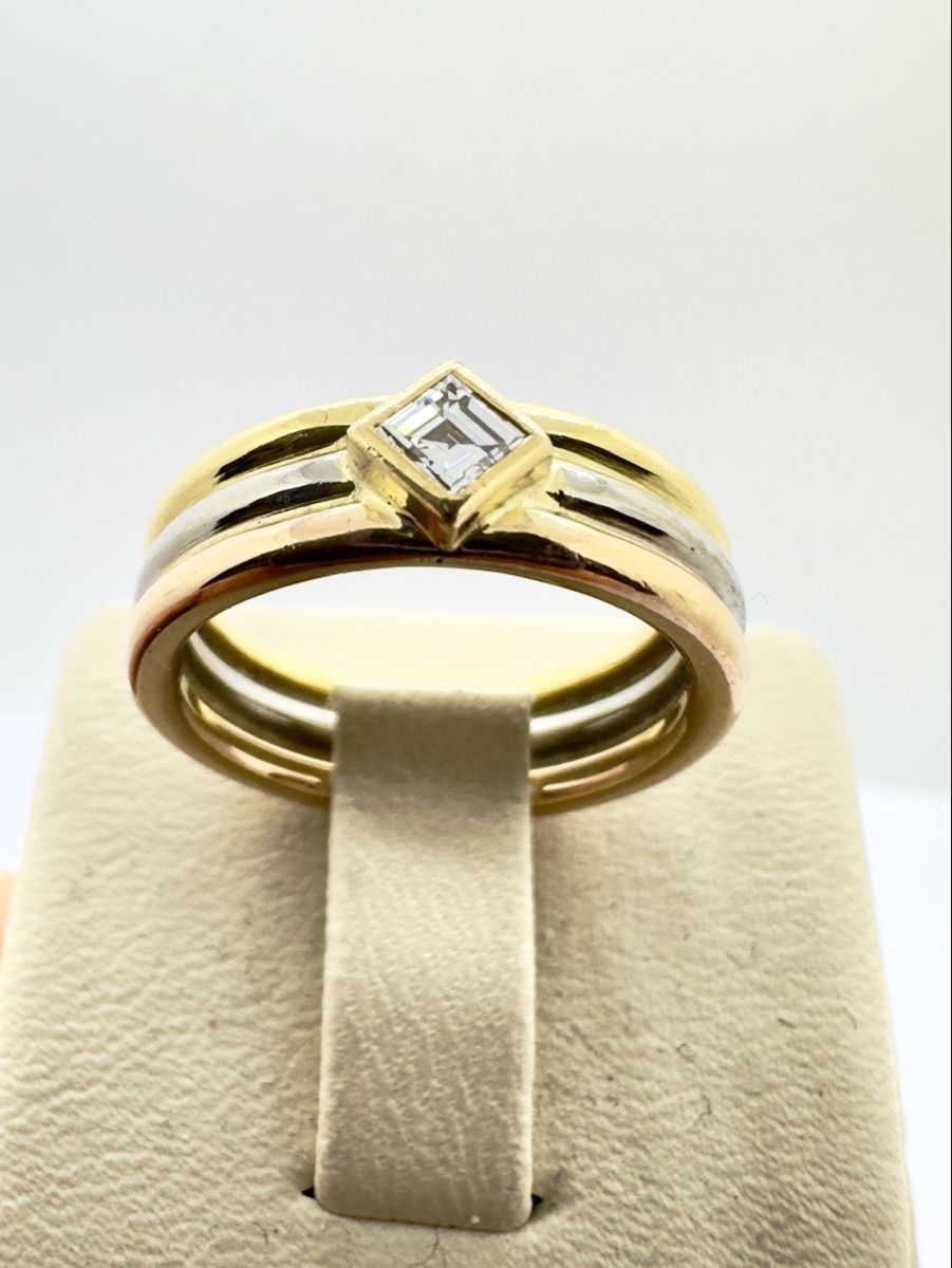 Ringe: 750/18 Karat Gold Ring mit 028 Ct Brillant – Gebraucht aus Murg von MTGold 4