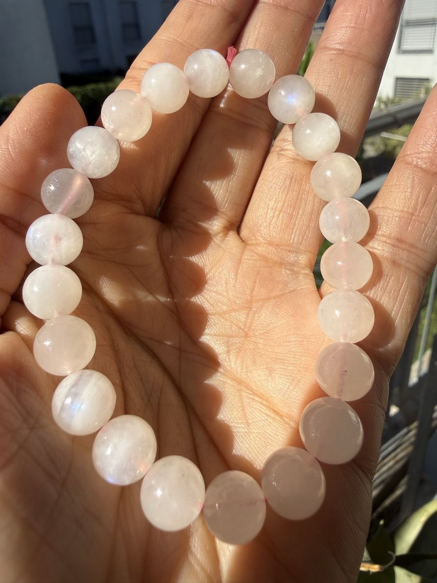 Bracciali & Braccialetti: Edel Rosa Mondstein 8mm Perlen  – Nuovo (secondo la descrizione) da Jegenstorf venduto da SteinGlanz