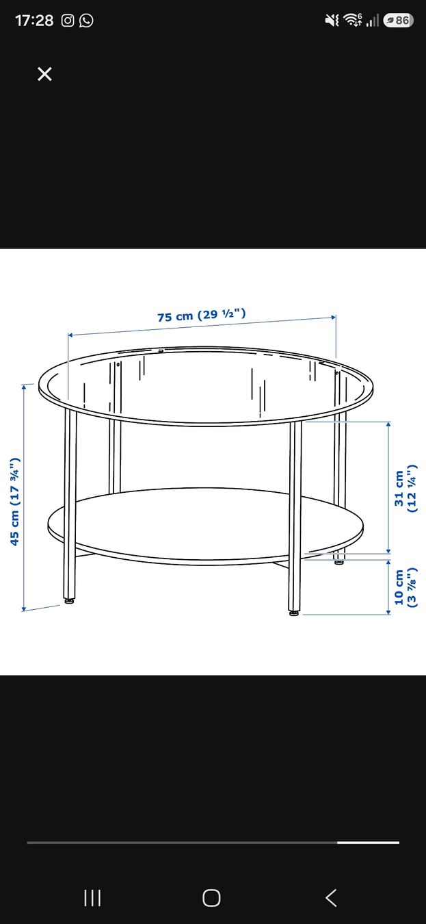 Ikea Tables: Couchtisch rund Glas/Weiss 75cm – D'occasion à Herisau par Warehouse97 2