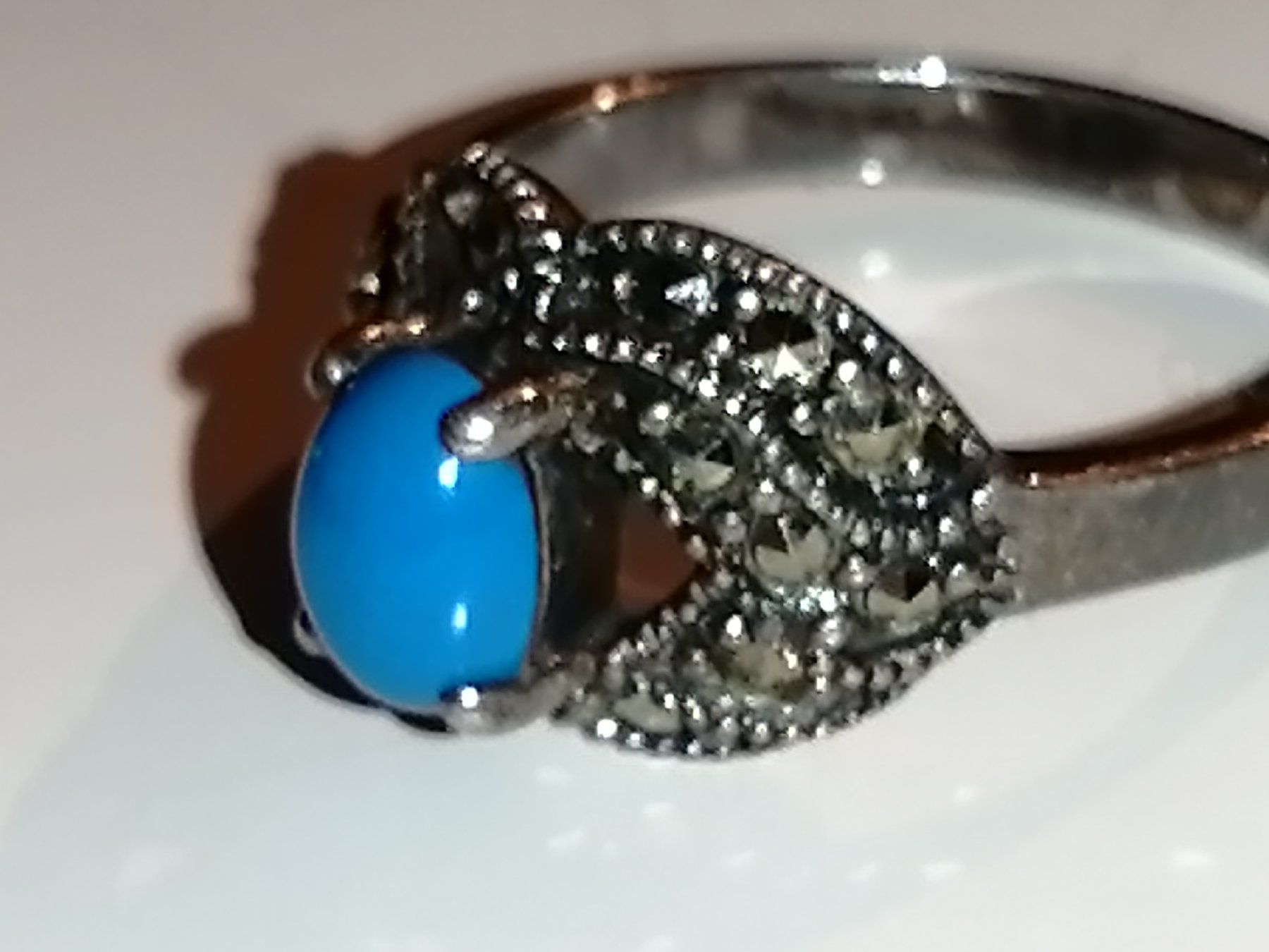 Anelli: 925 SILBER Ring mit blauem Stein – Usato da Nunningen venduto da mochflo 1