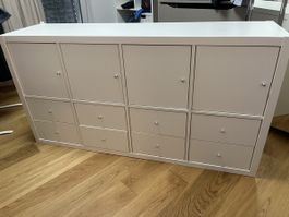 Regal mit 8 Fächern und Schubladen, weiss, gebraucht