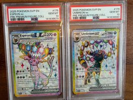 PSA 10 Pokemon Karten Espeon & Umbreon EX - Top Zustand engl