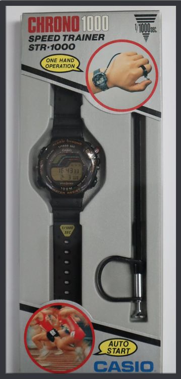 Montre Casio STR 1000 SpeedTrainer Vintage - Modèle NOS (Neuf Old Stock) Des Années 90