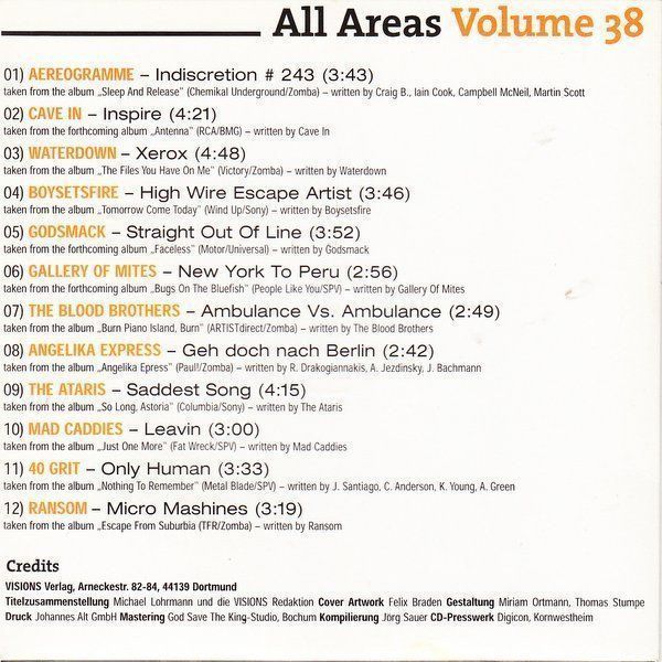 CD: All Areas Volume 38 F15 – Usato da Sessa venduto da fraenklishop 1