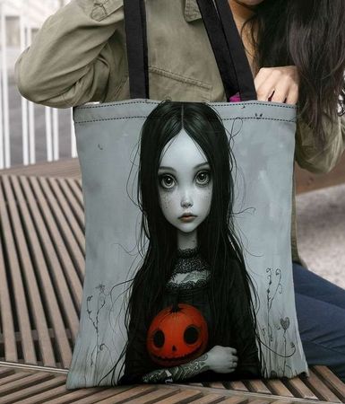 Neu! Grosse Gothic Tragetasche aus Canvas Wednesday