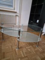 Couchtisch oval aus Glas mit Metallbeinen guter Zustand