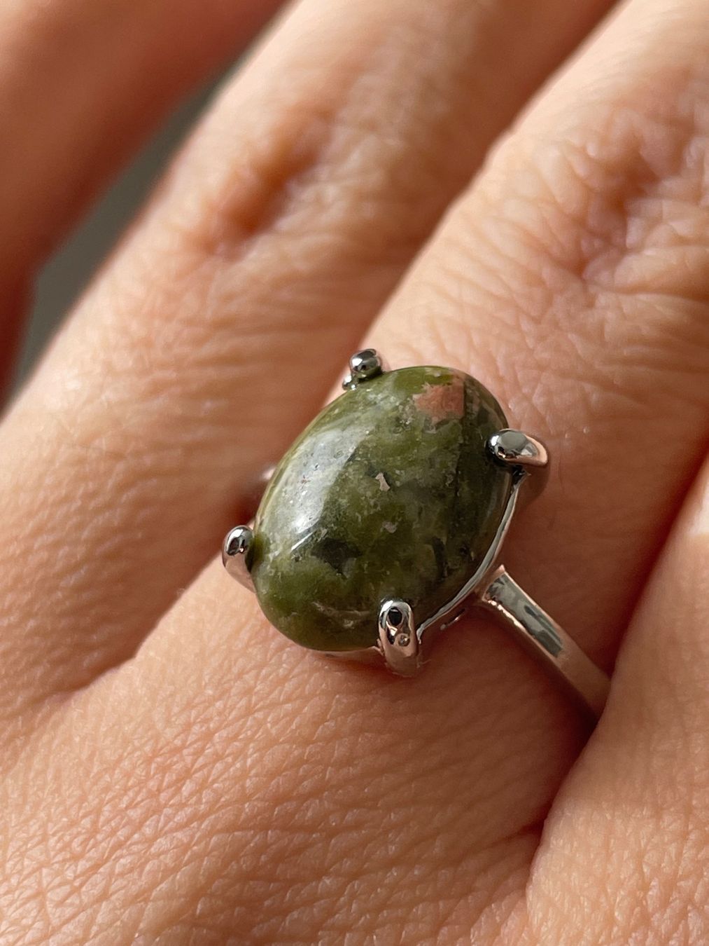 Mineralien & Heilsteine: Unakite Edelsteinring, Durchmesser 19 – Neu und originalverpackt aus Schiers von sisikristall