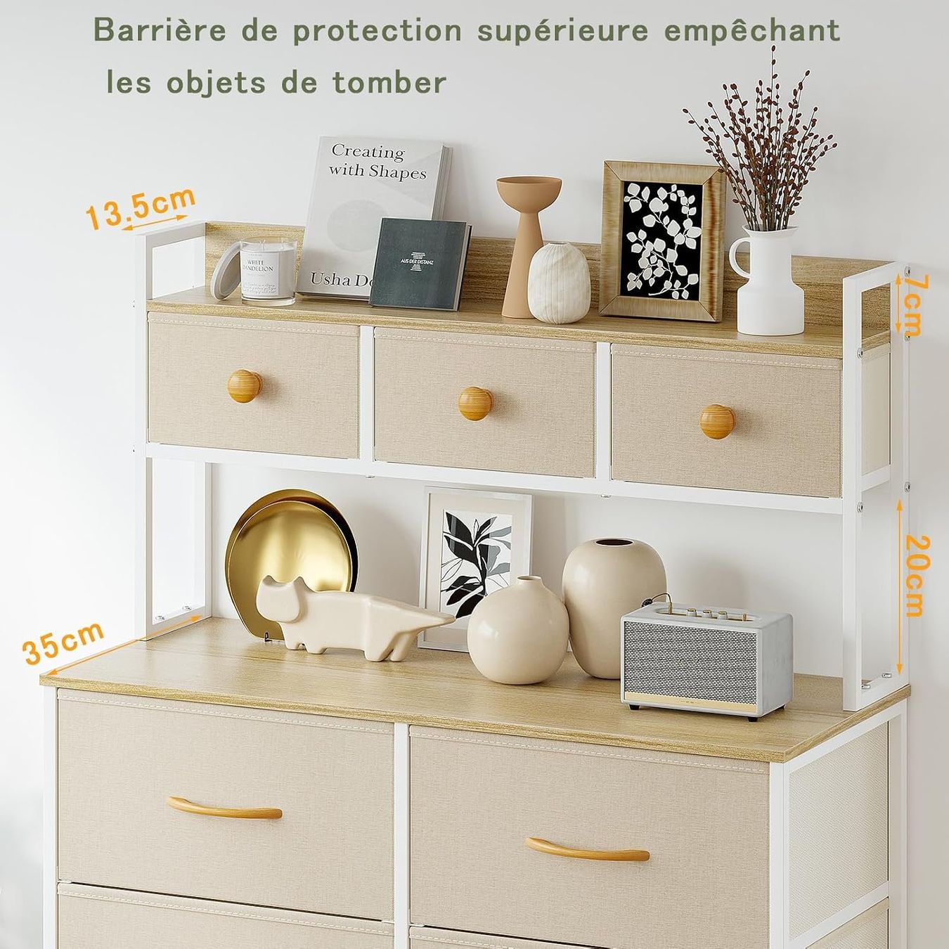 Cassettiere: Kommode hoch 9 Schubladen Beige Schminkkommode – Nuovo e nell'imballaggio originale da St. Gallen venduto da VerkaufsMaus50