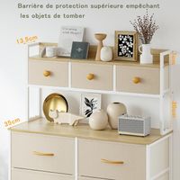 Kommode hoch 9 Schubladen Beige Schminkkommode